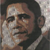 Obama, peinture de Williams Raynaud,(collection privée) canvas 116 x 89, collage, acrylique et spray