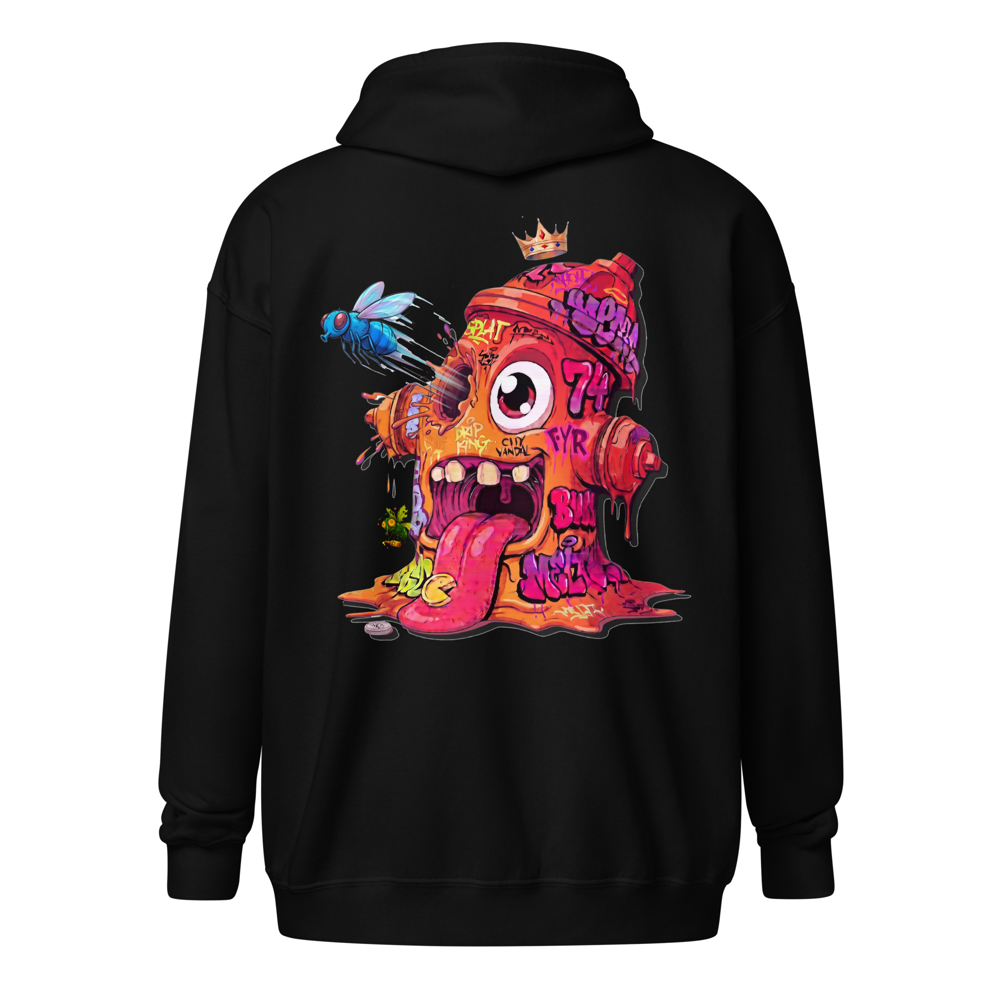 Sweat capuche à fermeture éclair "Fire74"