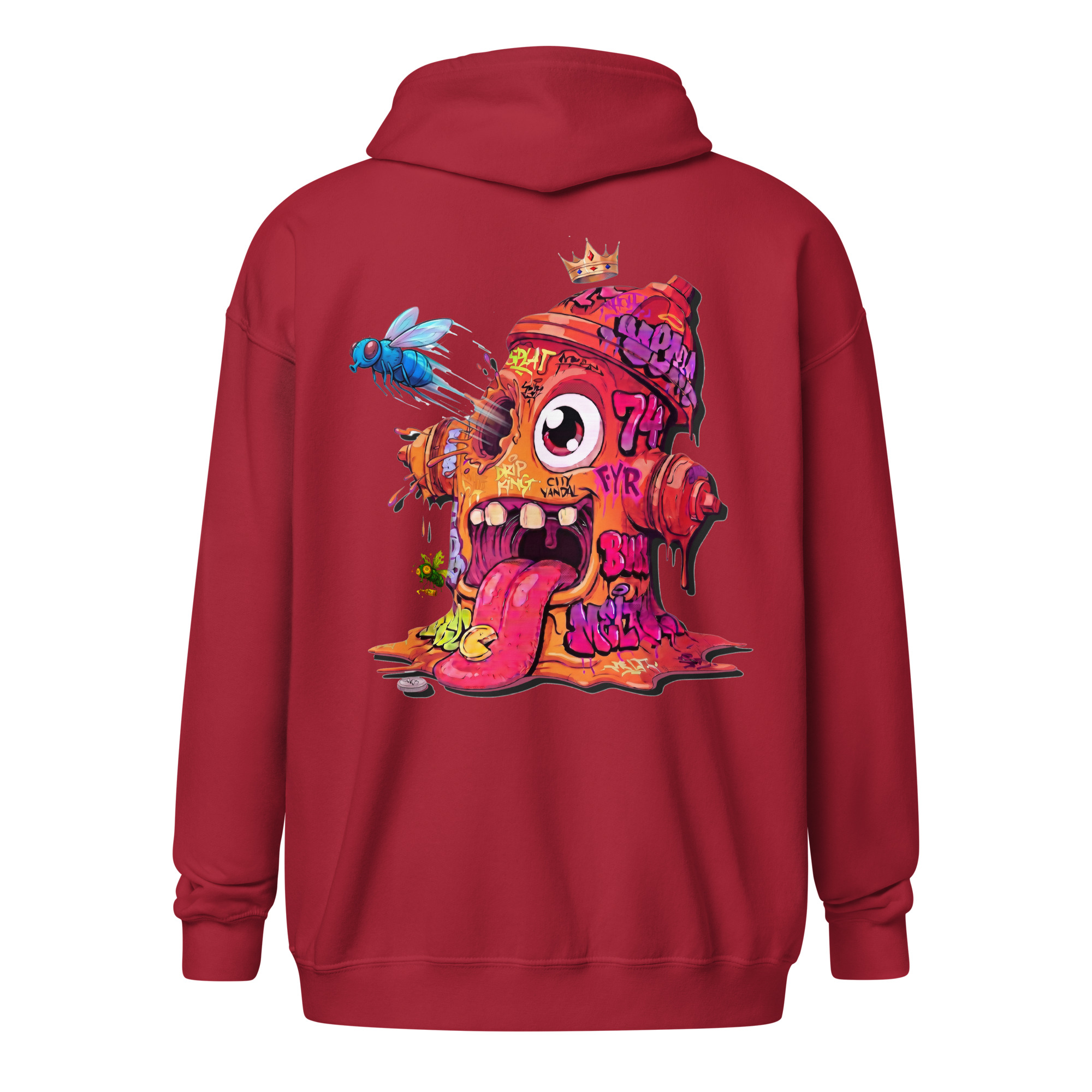 Sweat capuche à fermeture éclair "Fire74" – Image 6