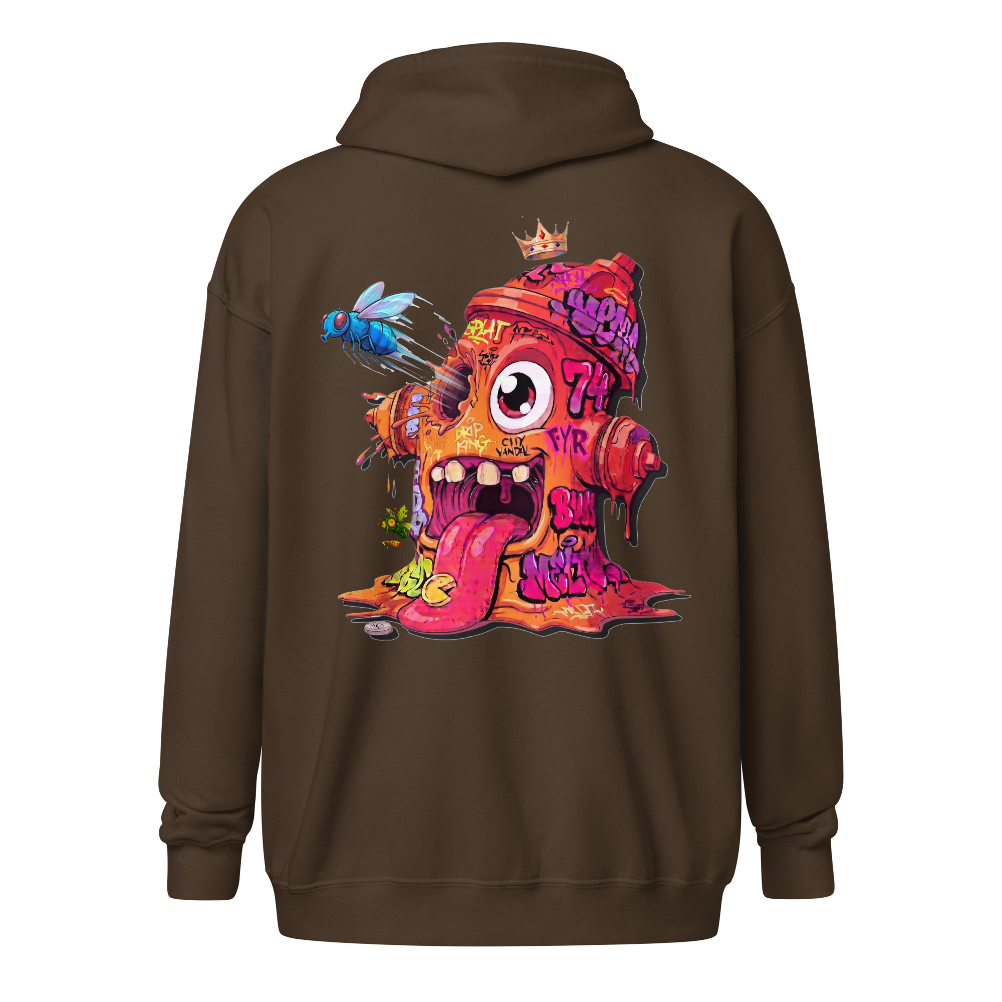 Sweat capuche à fermeture éclair "Fire74" – Image 3