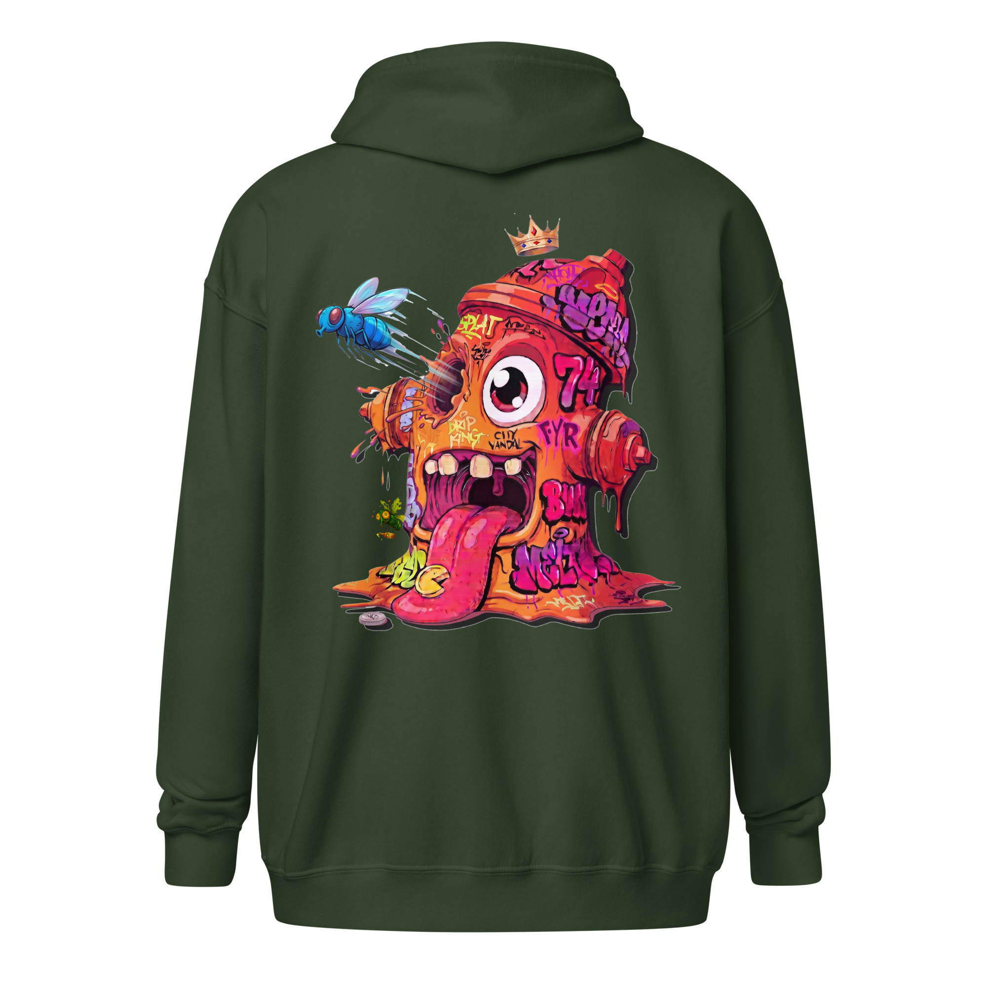 Sweat capuche à fermeture éclair "Fire74" – Image 4