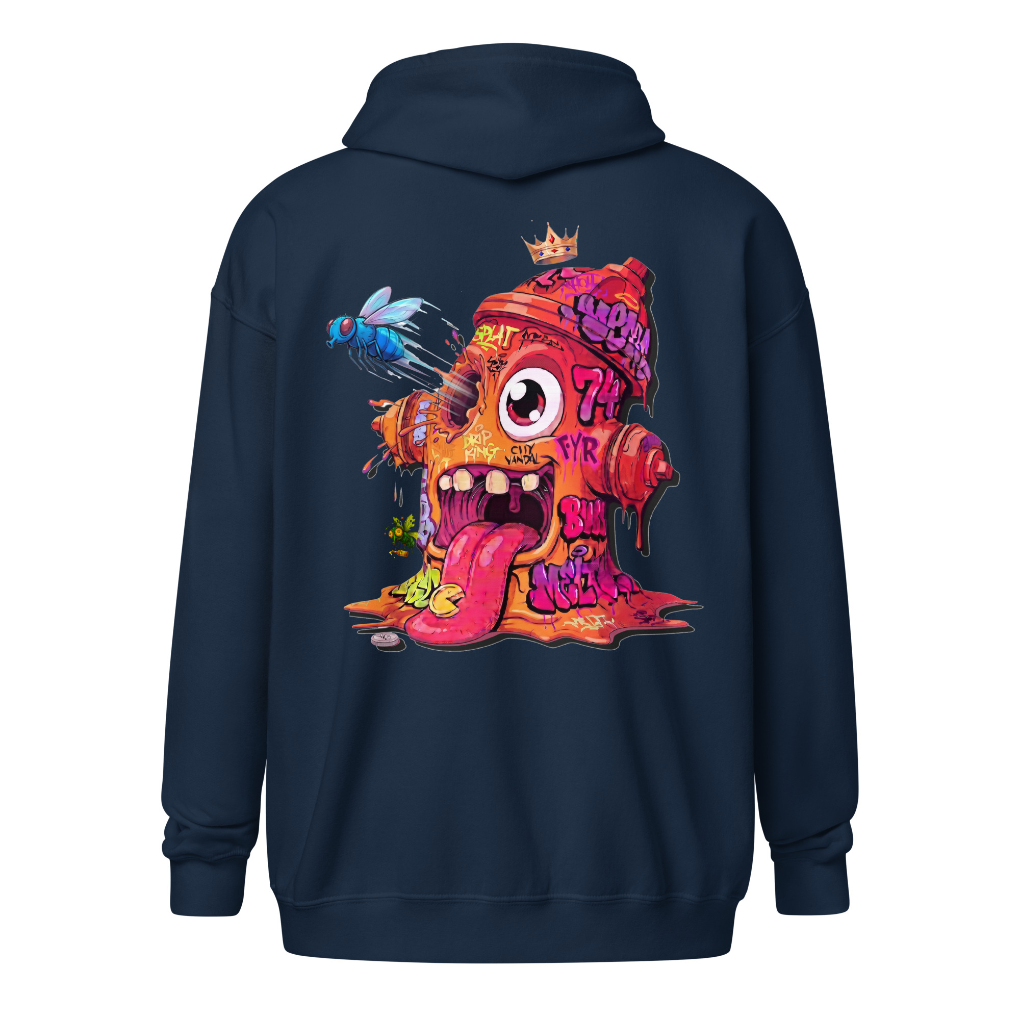 Sweat capuche à fermeture éclair "Fire74" – Image 2