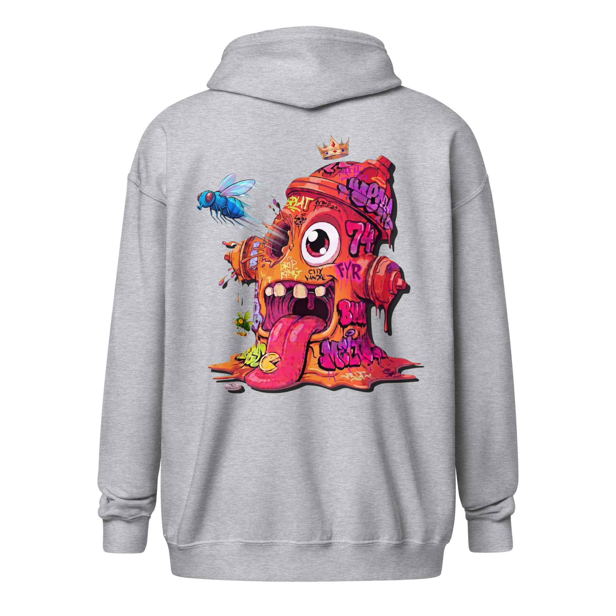 Sweat capuche à fermeture éclair "Fire74" – Image 10
